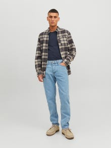 Jack & Jones Erkek Bisiklet Yaka Basıc Tişört - Basıc -Navy Blue - 12058529