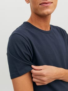 Jack & Jones Erkek Bisiklet Yaka Basıc Tişört - Basıc -Navy Blue - 12058529