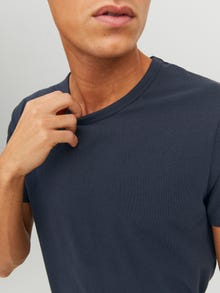 Jack & Jones Erkek Bisiklet Yaka Basıc Tişört - Basıc -Navy Blue - 12058529