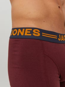 Jack & Jones Erkek 3'lü Düz Renk Boxer Paketi -Burgundy - 12113943
