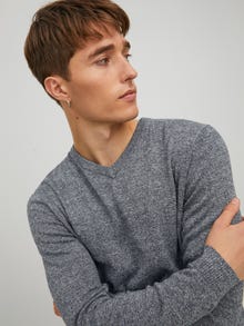 Jack & Jones Erkek V Yaka Triko - Basıc -Navy Blazer - 12137194