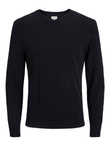 Jack & Jones Erkek V Yaka Triko - Basıc -Black - 12137194