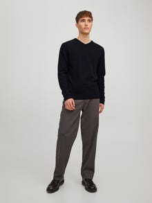 Jack & Jones Erkek V Yaka Triko - Basıc -Black - 12137194