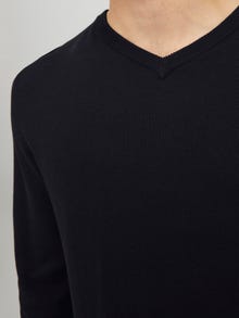 Jack & Jones Erkek V Yaka Triko - Basıc -Black - 12137194