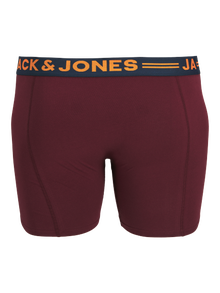 Jack & Jones 3'lü Boxer Paketi-Lichfield -Burgundy - 12147592