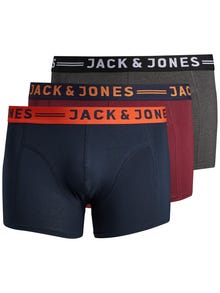 Jack & Jones 3'lü Boxer Paketi-Lichfield -Burgundy - 12147592