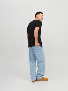 Jack & Jones Bisiklet Yaka Logo Baskılı Tişört-Corplogo -Black - 12151955