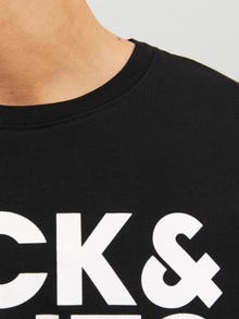 Jack & Jones Bisiklet Yaka Logo Baskılı Tişört-Corplogo -Black - 12151955