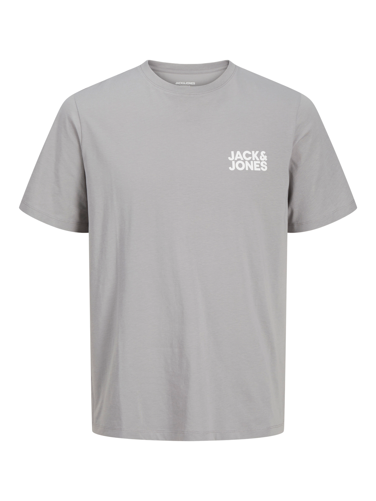 Jack & Jones Bisiklet Yaka Logo Baskılı Tişört-Corplogo -Ultimate Grey - 12151955