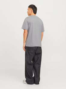 Jack & Jones Bisiklet Yaka Logo Baskılı Tişört-Corplogo -Ultimate Grey - 12151955