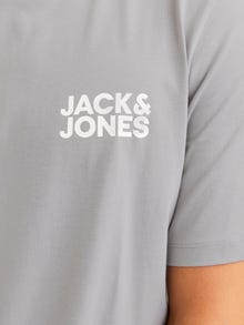 Jack & Jones Bisiklet Yaka Logo Baskılı Tişört-Corplogo -Ultimate Grey - 12151955