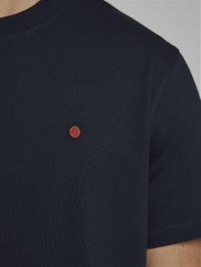 Jack & Jones Bisiklet Yaka RDD Tişört-Basıc - REG FIT - MELANGE -Navy Blazer - 12154311