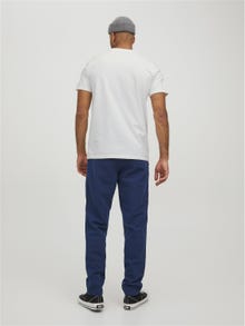 Jack & Jones Bisiklet Yaka RDD Tişört-Basıc - REG FIT - MELANGE -White - 12154311