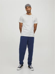 Jack & Jones Bisiklet Yaka RDD Tişört-Basıc - REG FIT - MELANGE -White - 12154311