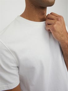 Jack & Jones Bisiklet Yaka RDD Tişört-Basıc - REG FIT - MELANGE -White - 12154311