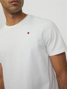 Jack & Jones Bisiklet Yaka RDD Tişört-Basıc - REG FIT - MELANGE -White - 12154311