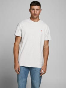 Jack & Jones Bisiklet Yaka RDD Tişört-Basıc - REG FIT - MELANGE -White Melange - 12154311