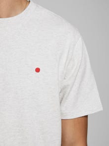 Jack & Jones Bisiklet Yaka RDD Tişört-Basıc - REG FIT - MELANGE -White Melange - 12154311
