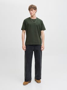 Jack & Jones Erkek Bisiklet Yaka Basıc Tişört - Organıc -Duffel Bag - 12156101