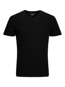 Jack & Jones Erkek Bisiklet Yaka Basıc Tişört - Organıc -Black - 12156102