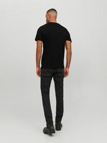 Jack & Jones Erkek Bisiklet Yaka Basıc Tişört - Organıc -Black - 12156102