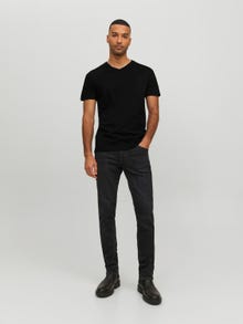 Jack & Jones Erkek Bisiklet Yaka Basıc Tişört - Organıc -Black - 12156102