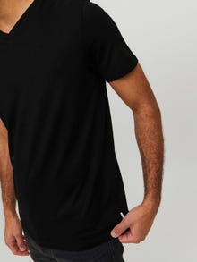 Jack & Jones Erkek Bisiklet Yaka Basıc Tişört - Organıc -Black - 12156102