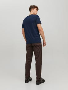 Jack & Jones Erkek Bisiklet Yaka Basıc Tişört - Organıc -Navy Blazer - 12156102