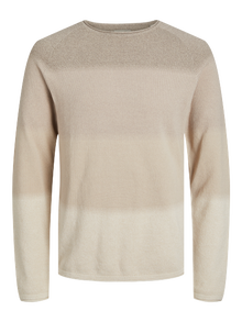 Jack & Jones Erkek Bisiklet Yaka Kazak - Hıll -Oatmeal - 12157321