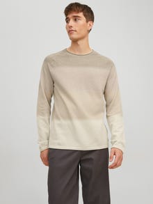 Jack & Jones Erkek Bisiklet Yaka Kazak - Hıll -Oatmeal - 12157321