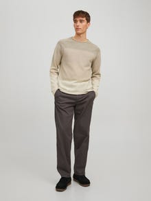 Jack & Jones Erkek Bisiklet Yaka Kazak - Hıll -Oatmeal - 12157321