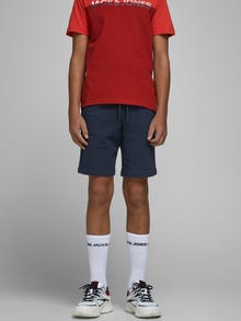 Jack & Jones Çocuk Logo Detaylı Sweat Şort-Shark -Navy Blazer - 12165944