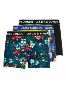 Jack & Jones Erkek 3'lü Desenli Boxer Paketi -Black - 12171253
