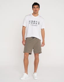 Jack & Jones Erkek Fermuar Detaylı Sweat Şort - Air -Smokey Olive - 12186750