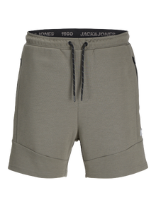 Jack & Jones Erkek Fermuar Detaylı Sweat Şort - Air -Smokey Olive - 12186750