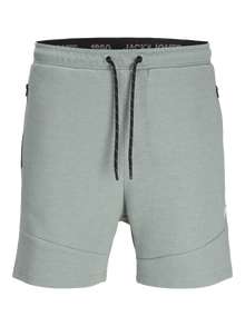 Jack & Jones Erkek Fermuar Detaylı Sweat Şort - Air -Iceberg Green - 12186750