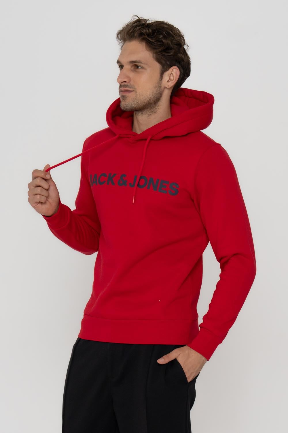 Erkek Logo Baskılı Kapüşonlu Sweatshırt - Deldrıck