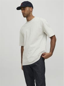 Jack & Jones Erkek RDD Logo İşlemeli Tişört - Color -White Melange - 12193889