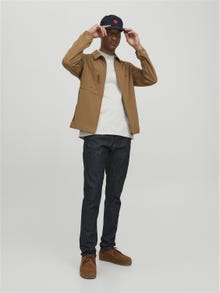 Jack & Jones Erkek RDD Logo İşlemeli Tişört - Color -White Melange - 12193889