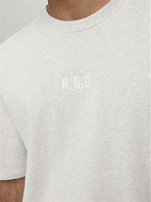 Jack & Jones Erkek RDD Logo İşlemeli Tişört - Color -White Melange - 12193889