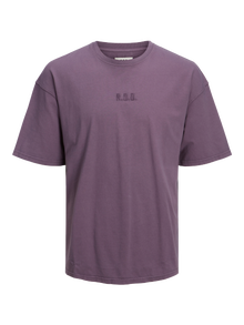 Jack & Jones Erkek RDD Logo İşlemeli Tişört - Color -Vintage Violet - 12193889