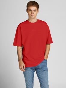 Jack & Jones Erkek RDD Logo İşlemeli Tişört - Color -Pompeian Red - 12193889