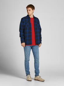Jack & Jones Erkek RDD Logo İşlemeli Tişört - Color -Pompeian Red - 12193889