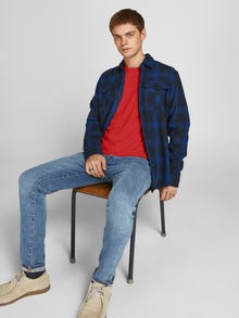 Jack & Jones Erkek RDD Logo İşlemeli Tişört - Color -Pompeian Red - 12193889