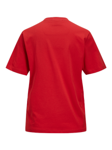 Jack & Jones Kadın Bisiklet Yaka Tişört - Anna -Racing Red - 12200182