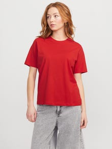 Jack & Jones Kadın Bisiklet Yaka Tişört - Anna -Racing Red - 12200182