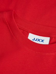 Jack & Jones Kadın Bisiklet Yaka Tişört - Anna -Racing Red - 12200182