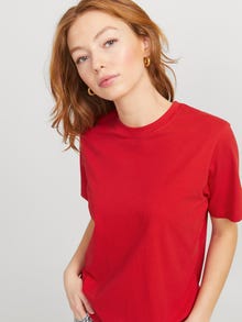 Jack & Jones Kadın Bisiklet Yaka Tişört - Anna -Racing Red - 12200182