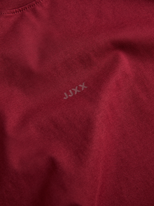 Jack & Jones Kadın Minimal JJXX Logolu Kısa Kollu Tişört - Andrea -Cabernet - 12205777
