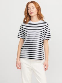 Jack & Jones Kadın Bisiklet Yaka Tişört - Anna -Bright White - 12206644